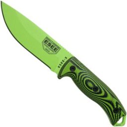 ESEE Knives ESEE Model 5 Venom Green Blade 3D Neon Green-Black G10 faca de sobrevivência 5PVG-007 bainha de kydex + placa de clipe