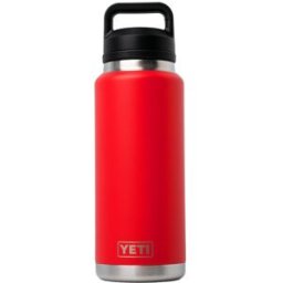 Yeti Rambler Bottle 36oz Chug Cap, Rescue Red, garrafa térmica com tampa para beber, 1L