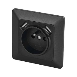 Tomada doméstica com USB 250V/16A antracite