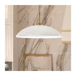Kichler KL-DELAROSA-P-WH - Candeeiro suspenso DELAROSA 1xE27/60W/230V branco/latão