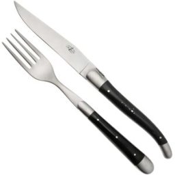 Rio Forge de Laguiole Knife and Fork TF2MINEB Ebony, Conjunto de 2 talheres, mate