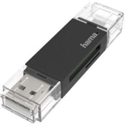 Hama Leitor Cartões de Memória USB/Micro-USB SD/MicroSD Preto
