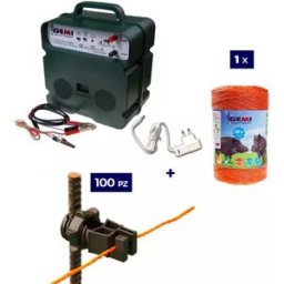 Gemi Elettronica Cerca elétrica kit completo para javalis com energizador 12/220v e 500m de fio de 6mm² para postes de ferro. gemi