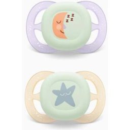 Pack 2 Chupetas Ultra Start Night Philips Avent para Menina, 0-2M