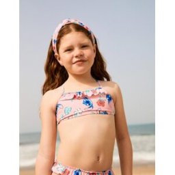 Disney Biquíni com motivo Stitch e folhos para menina, rosa-claro Rosa 6-7 Years