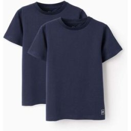 ZIPPY Pack 2 T-shirts de Algodão para Menino, Azul Escuro Azul 5-6 Years
