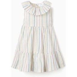 ZIPPY Vestido de algodão com riscas étnicas B&S; para bebé menina, multicolor Branco 24-36 Months