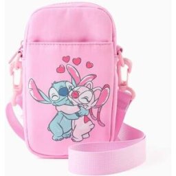 Disney Bolsa para telemóvel com estampado Stitch e Angel para menina, rosa Rosa XS