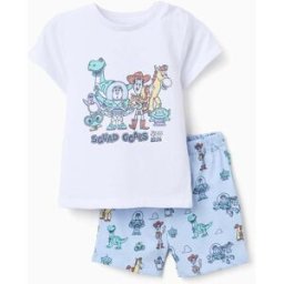 Disney Pijama de algodão Toy Story para recém-nascido e bebé, branco/azul Branco 9-12 Months