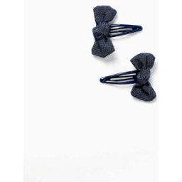 ZIPPY Pack de 2 ganchos de cabelo com laços para menina, azul-escuro Beige ÚNICO
