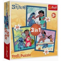 Puzzle 3em1 Trefl 50/36/20 Pcs 'Time With Stitch' 3A+