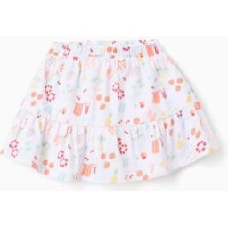 ZIPPY Saia-calção com motivo de praia e cintura elástica para menina, branco Branco 5-6 Years