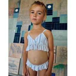 ZIPPY Biquíni com riscas étnicas e folhos B&S; para menina, multicolor Branco 7-8 Years