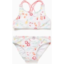 ZIPPY Biquíni com motivo de praia e forro para menina, branco Branco 5-6 Years
