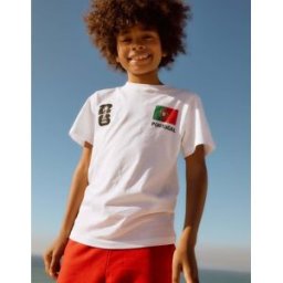 T-shirt de algodão Portugal FIFA World Cup 2026 para criança, branco Branco 4-5 Years
