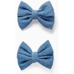 ZIPPY Pack de 2 ganchos de cabelo com laços de ganga para menina, azul Azul ÚNICO