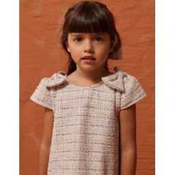 ZIPPY Vestido evasé em tweed com laços decorativos para menina, rosa Rosa 8-9 Years