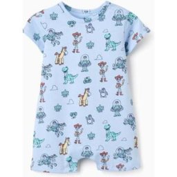 Disney Macacão de algodão com motivo Toy Story para recém-nascido e bebé, azul Azul Claro 12-18 Months