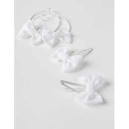 ZIPPY 2 Ganchos + 2 Elásticos com Laços para Bebé e Menina, Branco Branco ÚNICO