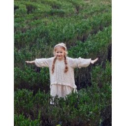 ZIPPY Vestido de algodão com motivo floral B&S; para menina, bege/verde Beige 3-4 Years