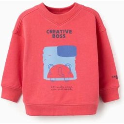 ZIPPY Sweat de algodão com estampado Creative Boss para bebé menino, vermelho Vermelho 18-24 Months