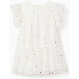 ZIPPY Vestido sem mangas em tule com folhos e estrelas para bebé menina, branco Branco 24-36 Months