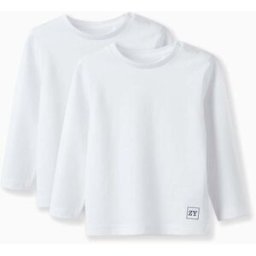 ZIPPY Pack 2 T-Shirts de Manga Comprida para Bebé Menino, Branco Branco 6-9 Months