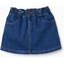 ZIPPY Saia de ganga com cintura paperbag e bolsos para menina, azul Azul 6-7 Years