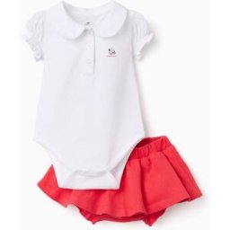 Disney Body com estampado Minnie + saia para recém-nascida, branco/vermelho Vermelho 0-1 Months