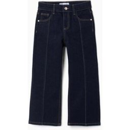 ZIPPY Calças de ganga straight fit com costura frontal para menina, azul-escuro Azul 7-8 Years