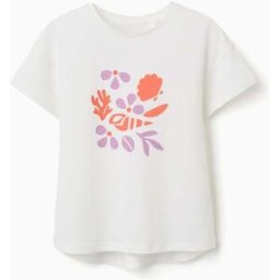 ZIPPY T-shirt de algodão com estampado de conchas para menina, branco Branco 6-7 Years