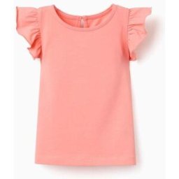 ZIPPY T-shirt com folhos e gola redonda para bebé menina, coral-claro Laranja 18-24 Months