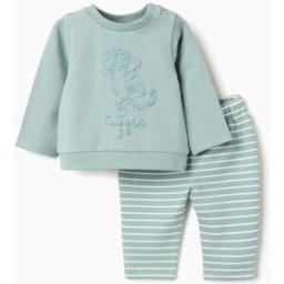 Disney Sweat com estampado do Tigre + calças para recém-nascido, verde-claro Verde Claro 9-12 Months