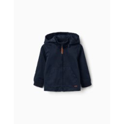 ZIPPY Casaco com forro e capuz amovível para bebé menino, azul-escuro Azul 24-36 Months
