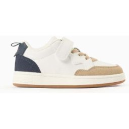 ZIPPY Sapatilhas combinadas com tira autoaderente para menino, bege/azul/branco Branco 33