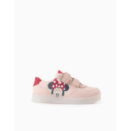 Disney Sapatilhas combinadas com luzes da Minnie para menina, rosa Rosa 28