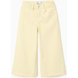 ZIPPY Calças de sarja wide leg para menina, amarelo-claro Amarelo 7-8 Years