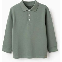 ZIPPY Polo de Manga Comprida em Algodão para Menino, Verde Verde 4-5 Years