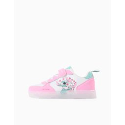 Disney Sapatilhas com luzes e estampado Stitch para menina, branco/rosa/azul Rosa 29