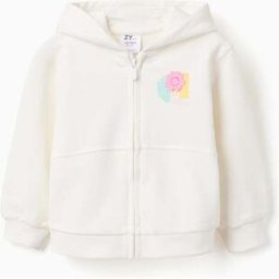 ZIPPY Casaco de algodão com capuz e estampado floral para bebé menina, branco Beige 12-18 Months