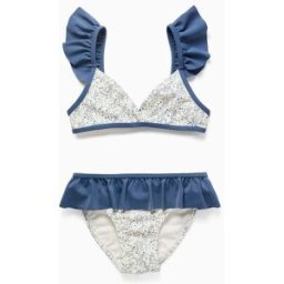 ZIPPY Biquíni com motivo floral e folhos You&Me; para menina, branco/azul Beige 5-6 Years