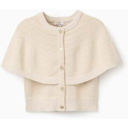ZIPPY Casaco de malha com mangas estilo capa e lurex para menina, bege Beige 5-6 Years