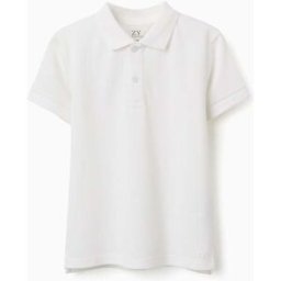 ZIPPY Polo de manga curta em piqué de algodão para menino, branco Branco 8-9 Years