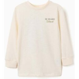 ZIPPY T-shirt de manga comprida de algodão Lanzarote para menino, bege-claro Beige 5-6 Years