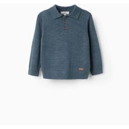 ZIPPY Camisola de malha com gola polo para bebé menino, azul-escuro Azul 12-18 Months
