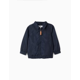 ZIPPY Casaco Corta-Vento com Capuz Amovível para Bebé Menino, Azul Escuro Azul 6-9 Months