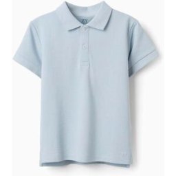 ZIPPY Polo de manga curta em piqué de algodão para menino, azul-claro Azul Claro 5-6 Years