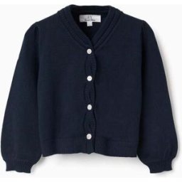 ZIPPY Casaco de malha com detalhes entrançados para bebé menina, azul-escuro Azul 6-9 Months