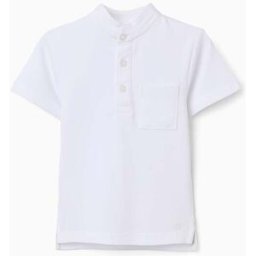 ZIPPY Polo de algodão com gola mao e bolso para bebé menino, branco Branco 12-18 Months