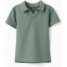 ZIPPY Polo de algodão com jacquard para menino, verde-escuro Verde 5-6 Years